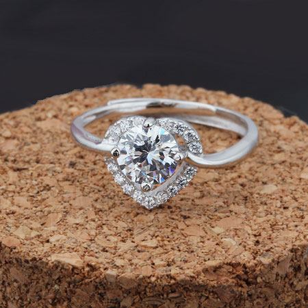 CZ Diamond Heart Nazwa skryptu Dostosowane pierścienie obietnicy Prom